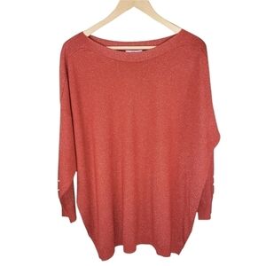 VILLA MILANO Dolman Sleeve Tunic Top Burnt Orange Size 1X